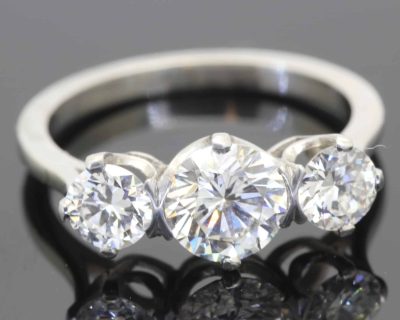 Diamond three stone ring