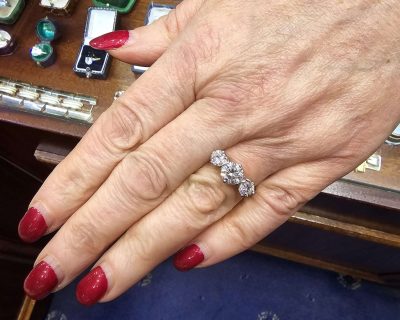 Alternative view of Diamond Three Stone Ring, 1.7 carats