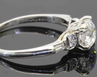 Alternative view of Diamond Engagement Ring with Baguette Shoulders