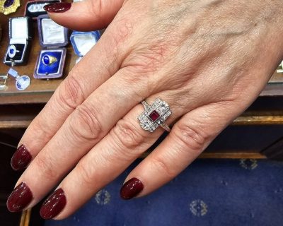 Alternative view of Diamond and Ruby Ring
