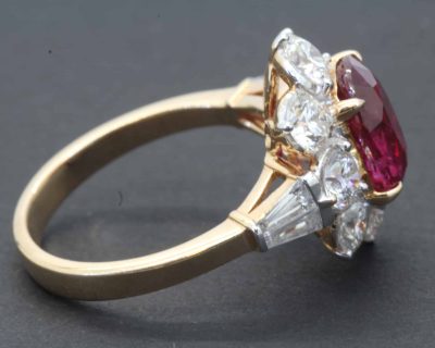 Alternative view of Unheated Ruby Cluster Ring