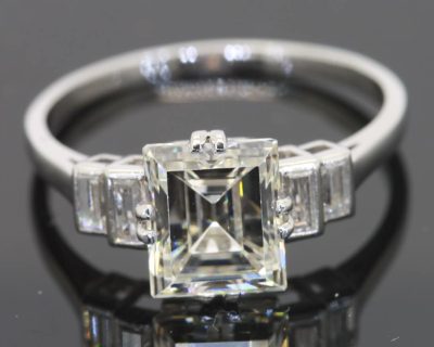 Art Deco Emerald Cut Diamond Ring