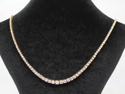 Diamond Line Necklace, Yellow gold