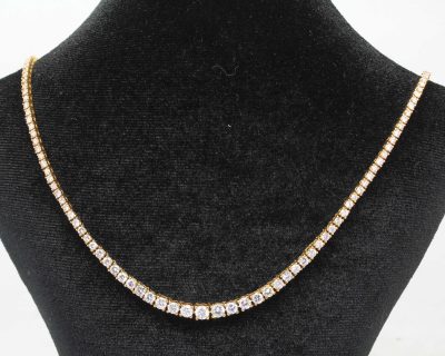 Diamond Line Necklace, Yellow gold