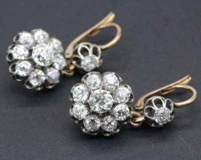 Elegant diamond cluster earrings with sparkling stones, perfect for special occasions and jewelry lo.