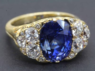 Antique Sapphire and Diamond Ring