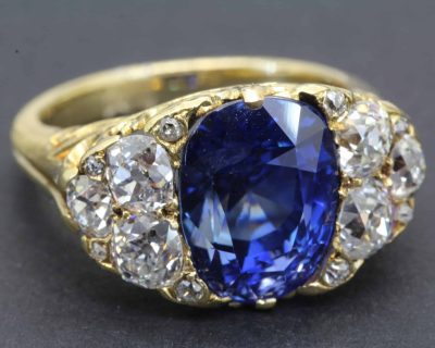 Antique Sapphire and Diamond Ring