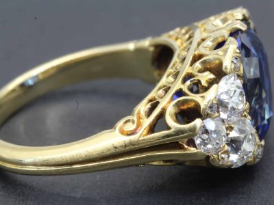 Alternative view of Antique Sapphire and Diamond Ring