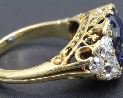 Alternative view of Antique Sapphire and Diamond Ring