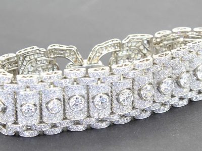 Luxurious diamond bracelet with sparkling stones and intricate design.