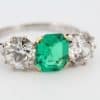 Hero shot of emerald and diamond ring