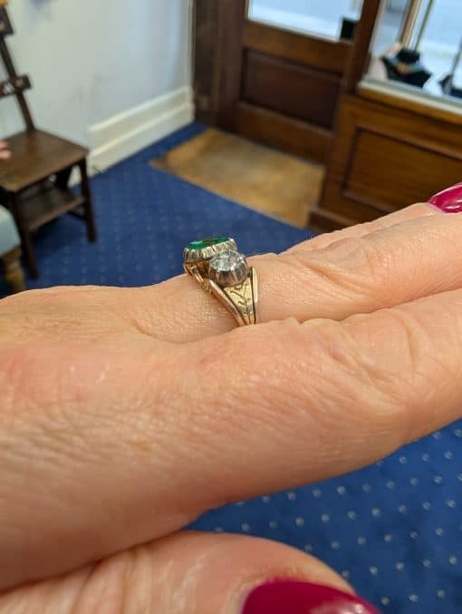 Georgian Emerald and diamond ring