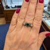 Georgian Emerald and diamond ring on hand
