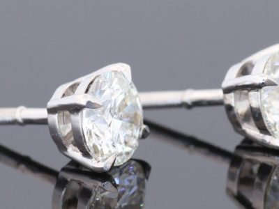 Diamond stud earrings triple excellent cut (5) (Large), side view