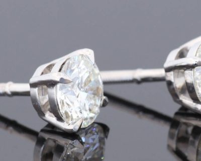 Diamond stud earrings triple excellent cut (5) (Large), side view
