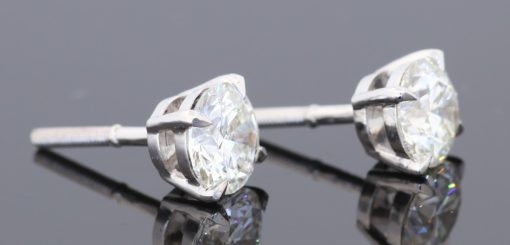 Diamond stud earrings triple excellent cut (5) (Large), side view