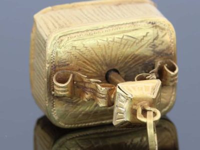 Antique musical fob, top view