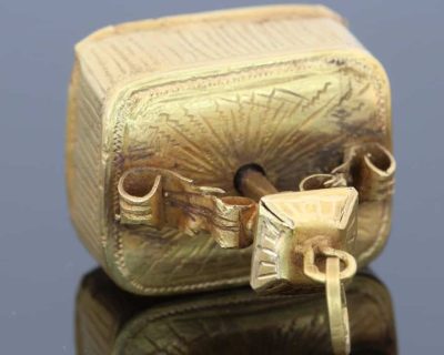 Antique musical fob, top view
