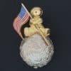Wolfers Man on the moon brooch