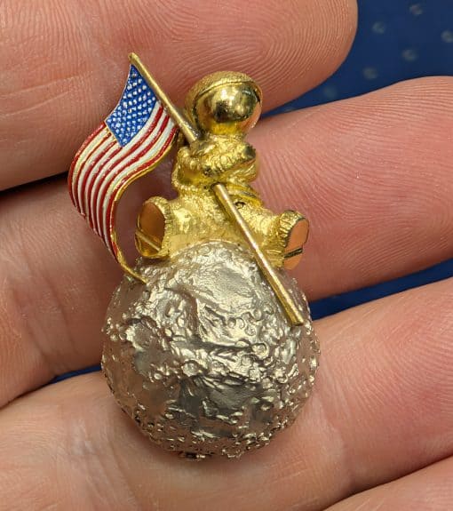 Exceptionally Rare Wolfers “Man on the Moon” Brooch, in the hand