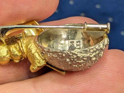 Exceptionally Rare Wolfers “Man on the Moon” Brooch reverse