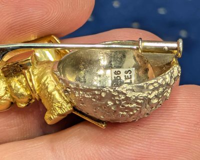 Exceptionally Rare Wolfers “Man on the Moon” Brooch reverse