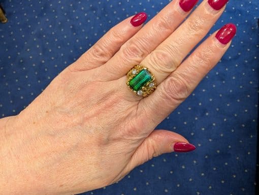 Tourmaline and diamond dress ring
