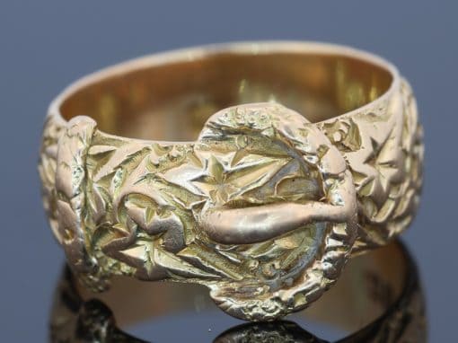 Rare Antique Buckle Ring in 18kt gold (2) (Large)
