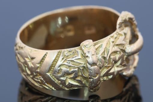 Rare Antique Buckle Ring in 18kt , side view