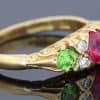Ruby, Diamond and Demantoid Garnet Ring