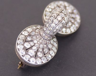 Important Irish diamond set fibula brooch