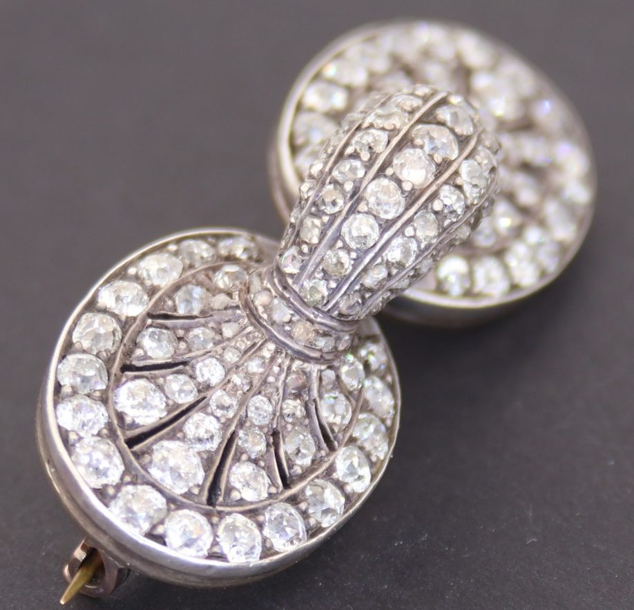 Important Irish diamond set fibula brooch