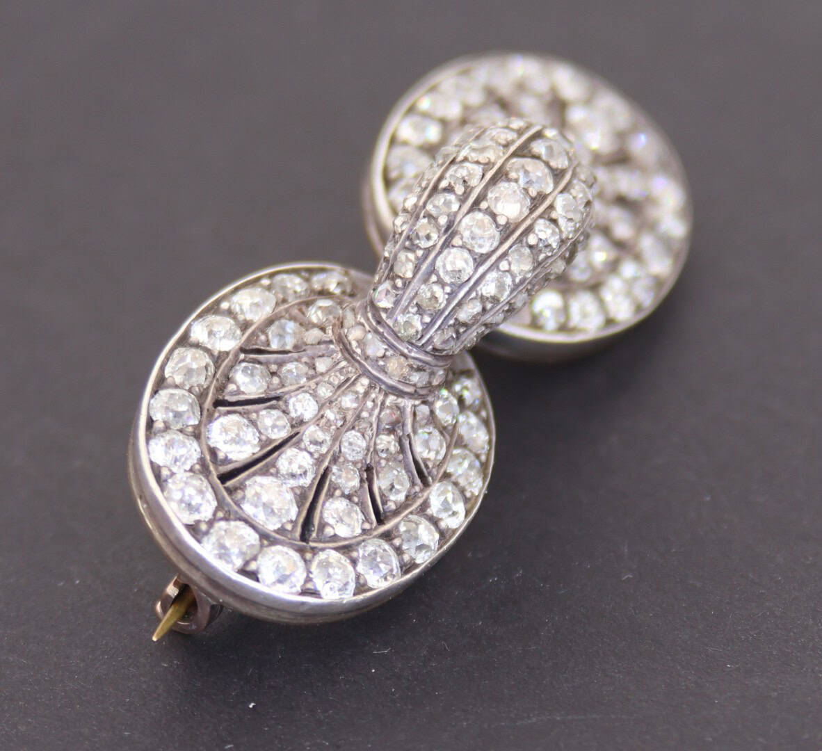 Important Irish diamond set fibula brooch
