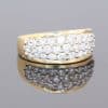 Elegant and versatile, this wide gold diamond band combines the warmth of precious gold with the refined sparkle of pavé-set diamonds. Its substantial profile gives the ring a confident presence, while the diamond detailing adds a touch of understated luxury.