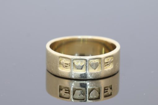 A distinctive interpretation of the traditional Irish Claddagh ring, celebrating the enduring symbolism of love, friendship and loyalty. The Claddagh motif, with its familiar hands, heart and crown, is deeply rooted in Irish jewellery tradition. This stylised design offers an individual take on the much-loved emblem, combining cultural significance with thoughtful detailing.