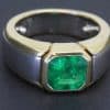 Bold and distinctive, this chunky emerald ring celebrates the captivating beauty of one of the world’s most coveted coloured gemstones. At its heart is a 2.1-carat Colombian emerald, prized for the rich green hues that have made Colombian emeralds particularly desirable among collectors and connoisseurs of fine jewellery.