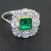 A beautiful Belle Époque emerald and diamond ring, reflecting the elegance and romantic artistry of the period spanning the late nineteenth and early twentieth centuries. Belle Époque jewellery is celebrated for its delicate sophistication, graceful designs and exquisite use of precious gemstones. The combination of a superb Colombian emerald and diamonds captures the enduring appeal of this distinguished jewellery tradition.