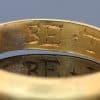 An extremely rare Tudor gold posy ring, engraved to the interior with the wonderfully intimate inscription “BE TRVE IN HART”, meaning “Be true in heart.” The ring was found by a metal detectorist in Shropshire in October 2024, adding a remarkable modern chapter to its long history. Posy rings were deeply personal jewels, traditionally engraved with short expressions of love, loyalty or devotion, and this inscription is particularly evocative in its simplicity. Examples bearing this distinctive Gothic-style lettering tend to date to around 1600, placing this ring at a fascinating point between the Tudor and early Stuart periods. Comparable examples can be found in the collections of both the British Museum and the Victoria and Albert Museum.