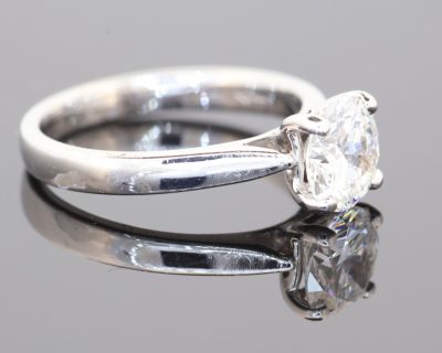Superb and elegant, this diamond solitaire ring embodies the enduring beauty of classic diamond jewellery. At its heart is an exceptional 1.50-carat brilliant-cut diamond, graded F colour and VVS clarity, offering a remarkable combination of colourlessness and outstanding clarity. Accompanied by a GIA certificate, the diamond brings the assurance of independent gemmological assessment to this timeless piece.
