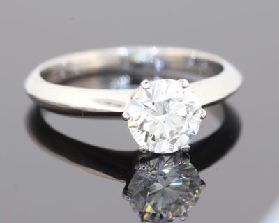 Superb and timeless, this diamond solitaire ring showcases the enduring beauty of an exceptional diamond in a classic platinum setting. At its centre is a magnificent 1.2-carat diamond, graded G colour and VVS1 clarity, offering an outstanding combination of near-colourless beauty and exceptional clarity. Accompanied by a GIA certificate, the diamond has also achieved Triple Excellent grading for cut, polish and symmetry.