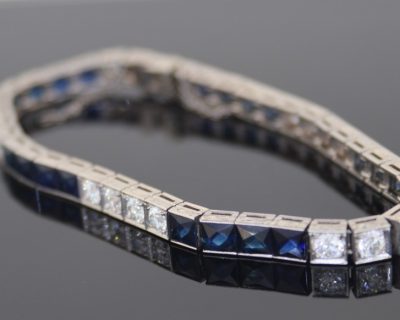 art deco sapphire and diamond tennis bracelet