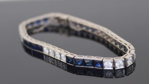 art deco sapphire and diamond tennis bracelet