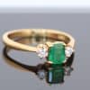 An elegant emerald and diamond ring, combining the rich green hues of emerald with the timeless brilliance of diamonds. This classic gemstone pairing has long been admired for its striking contrast of colour and sparkle, creating a jewel with enduring appeal.